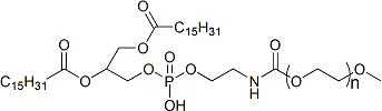 MPEGylated Phospholipids MPEG-5000-DPPE Na N-(Carbamoyl-methoxypolyethylene glycol 5000)-1,2-dipalmitoyl-cephalin sodium salt